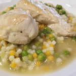 lemon chicken with peas and couscous